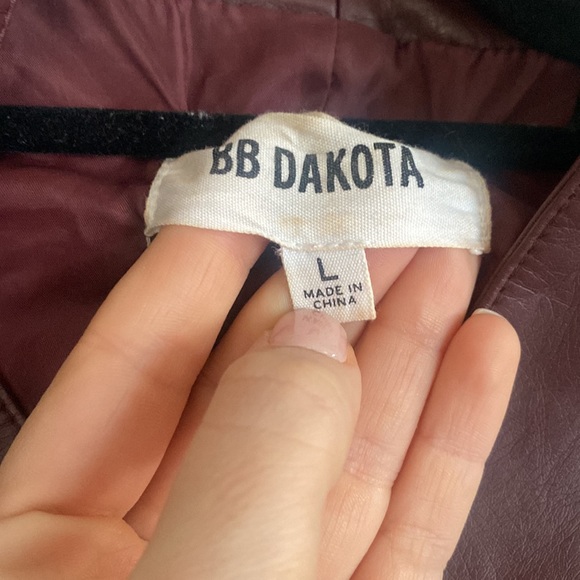 Maroon BB Dakota leather coat - Picture 2 of 2